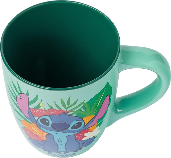 Silver Buffalo Disney Lilo and Stitch Tropical Ohana, Ceramic Mug, 25oz | Sitting Pose, Jumbo Curved Cup, 0.74 Liters - Image 3