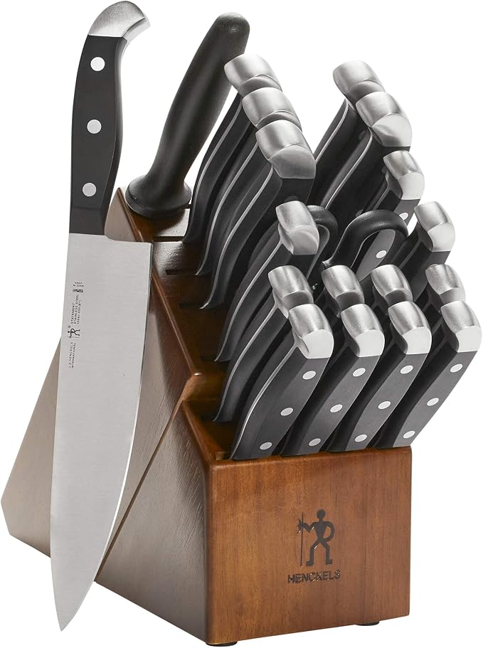 Henckels Statement 20-Pc Knife Set, Razor-Sharp, German Engineered, Brown | Informed by 100+ Years of Mastery. Effortless Cutting with Lightweight with Comfortable Grip, Dishwasher safe. by Unknown