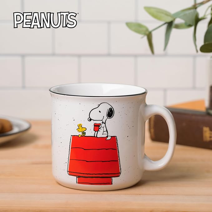 Silver Buffalo Peanuts Snoopy and Woodstock Get Cozy Ceramic Camper Mug, 20 Ounces (Pack of 12) - Image 4