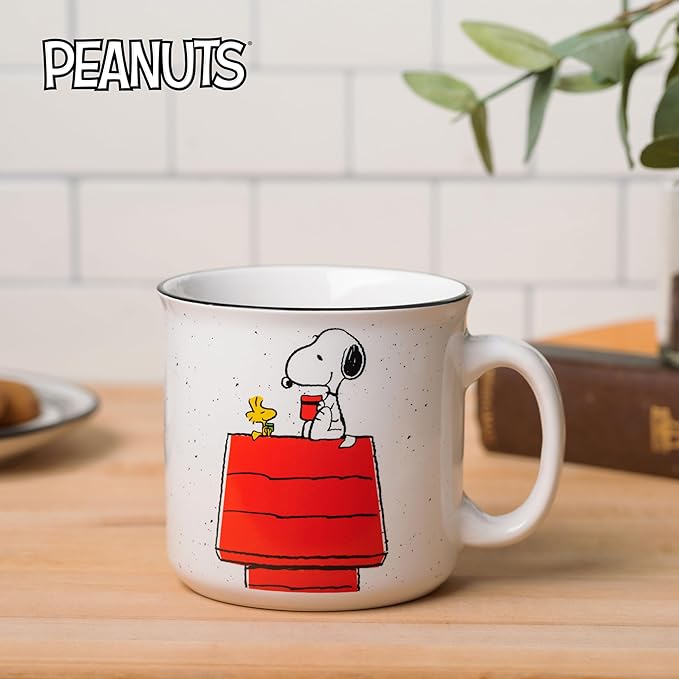 Silver Buffalo Peanuts Snoopy and Woodstock, Ceramic Camper Mug, 20oz | Get Cozy, 0.59 Liters - Image 4