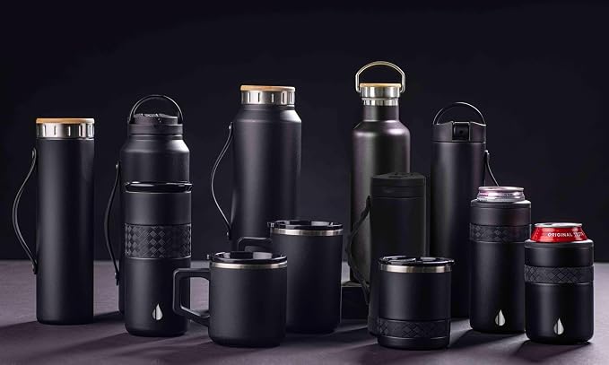 Elemental Insulated Coffee Mug - Triple-Wall Stainless Steel Summit Travel Cup for Hot and Cold Drinks - Thermal Coffee Mug with Lid and Handle for Camping, Office & Travel 12oz - Black - Image 5