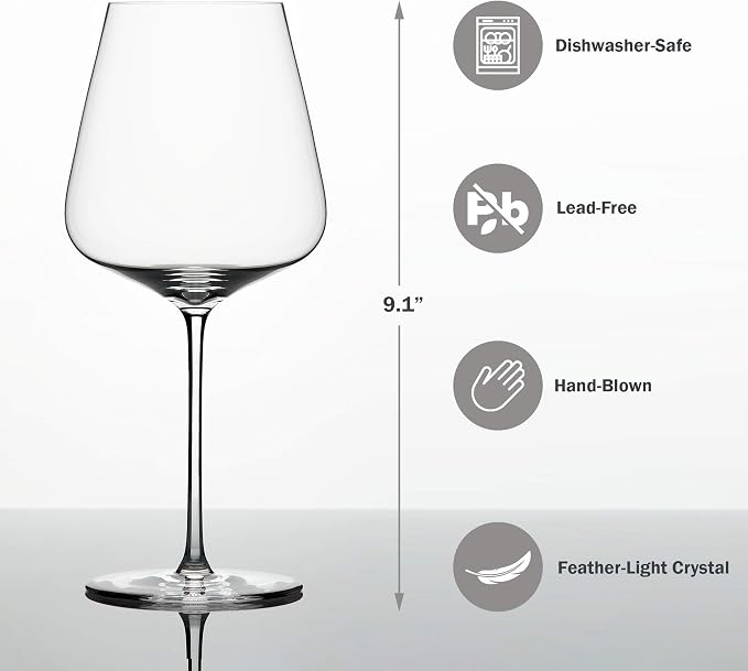 Zalto Bordeaux Glass, Set of 6 | Hand-Blown European Crystal Stemware, For Cabernet Sauvignon & Full-Bodied Red Wines, Austrian Craftsmanship - Image 3