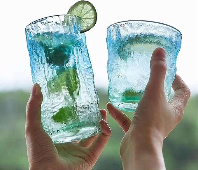 drinking glassware Glacier Pattern Drinking Glasses, Gradient Glass Tumbler - Image 6