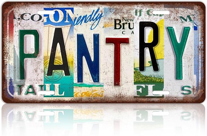 Vintage Pantry Metal Tin Sign License Plate Wall Decor 12 x 6 Inches by MTsigns