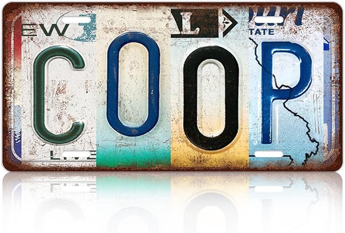 Vintage Coop Metal Tin Sign License Plate Wall Decor 12 x 6 Inches by MTsigns