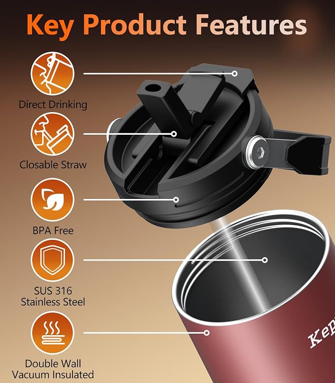 Kepwam Heated Coffee Mug Rechargeable T3, 20oz Self-Heating Travel Mug for Coffee with 1℉ Precise Temperature Control & App, Portable Cup Warmer for Outdoor & Car (Fits Cup Holders) - Image 6