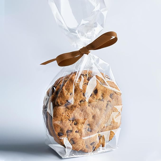 Morepack Gusseted Flat Bottom Cellophane Bags 5x3x12 In 50Pcs | Gusseted Cello Bags with Paper Insert (Bow and Ribbon Not Included) - Image 4