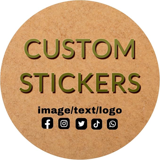 Alaiay 100-500pcs Custom Stickers Kraft Paper Personalized Labels for Canning Bottles, Storage Bins, Baking, Jars, Gift Tags, Homemade Products, Round by Unknown
