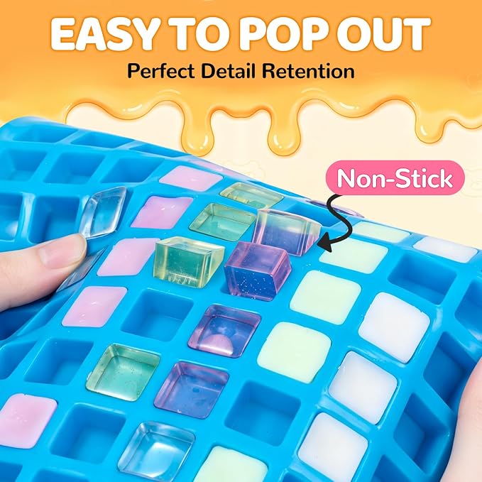 Square Silicone Candy Molds - Mini Silicone Molds for Hard Candy, Chocolate, Gummy, Caramel, Ganache, Ice Cubes - Image 2