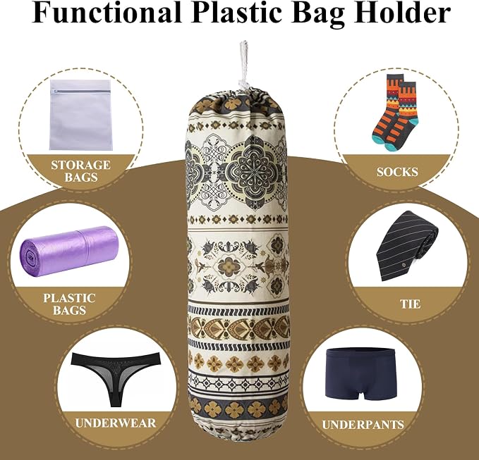 Plastic Bag Holder, Wall Mount Grocery Bag Organizer Dispenser, Heavy Duty Storage for Home Kitchen Camper - Image 4