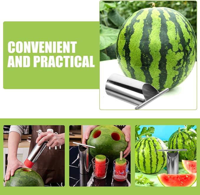 Kichvoe Stainless Steel Watermelon Puncher Cutter Core Tool, Round-shaped Ring Edge Fruit Watermelon Opening Tool, Versatile Manual Coring Gadget for Kitchen and Fruit Preparation - Image 8