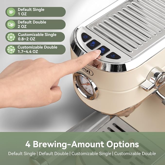 Gevi 20 Bar Espresso Machine with Conical Burr Anti-Static Coffee Grinder | 35 Precise Grind Settings;Removable Water Tank;Include Necessary Accessories;Easy to Clean and Maintain;with Milk Frother; - Image 9