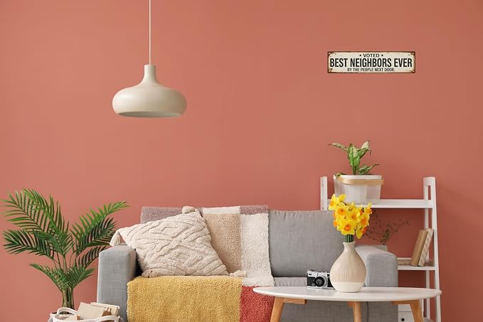WSUPBPR Best Neighbors Ever Metal Sign 4x16in Heartwarming Plaque for Porch Wall Decor Community Gift - Image 6