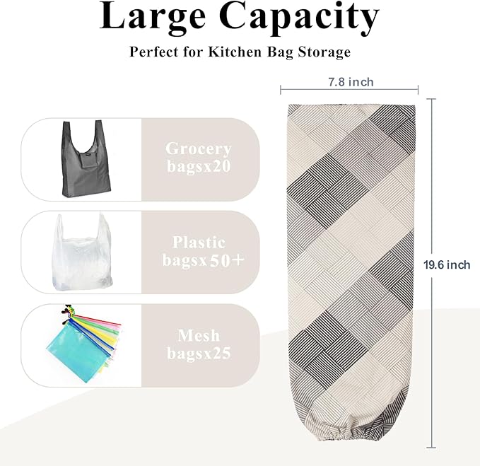Heavy Duty Plastic Bag Holder and Organizer for Home Kitchen, Grocery Storage - Hanging, Wall Mounted, Diamond - Image 2