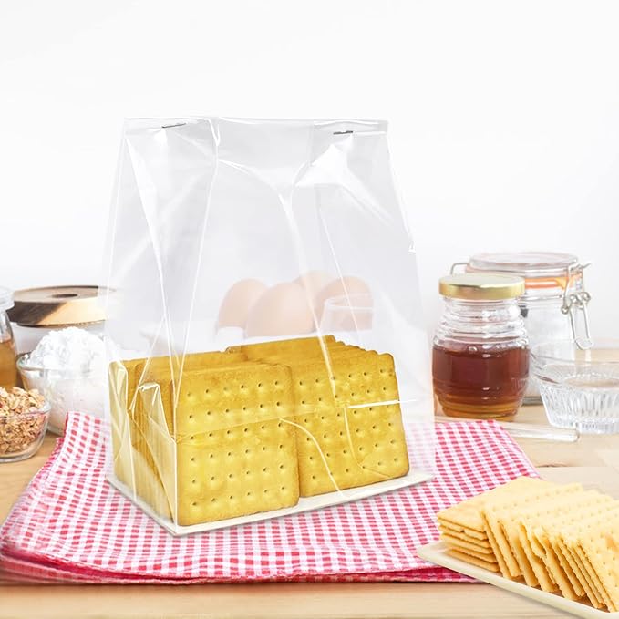Morepack Gusseted Flat Bottom Cellophane Bags 7x4x14 Inch 50Pcs | with Paper Insert - Image 7