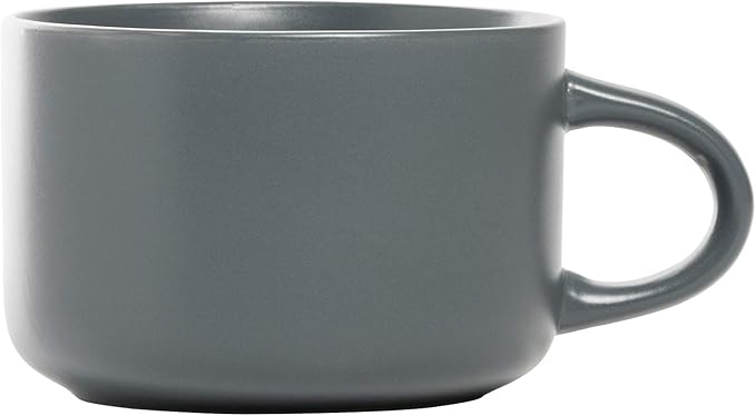 10 Strawberry Street Wazee Matte 4.75"/22 oz Oversized Mug, Set of 6, Charcoal Gray - Image 5