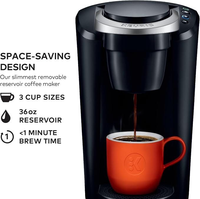 Keurig K-Compact Single-Serve K-Cup Pod Coffee Maker, with 3 Brew Sizes, Smart Start Feature, 36oz Removable Reservoir, Black - Image 2