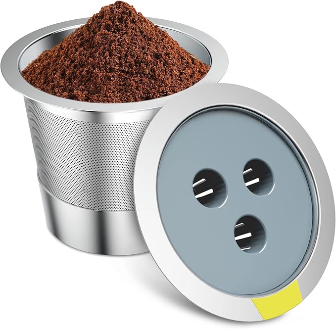 Stainless Steel Reusable K Cups Compatible with Ninja Coffee Maker, K Cup Reusable Coffee Pods,Permanent Reusable Coffee Filters for Ninja CFP201 CFP 300 CFP305 CFP301 CFP400 (1Pack)