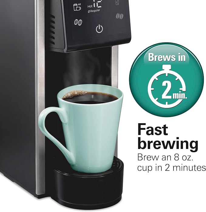 Hamilton Beach FlexBrew Advanced 4-in-1 Single Serve Coffee Maker | Hot & Iced Coffee Maker | Removable 45 oz. Reservoir | Uses Pod Packs & Grounds | Fast Brewing | Black - Image 7