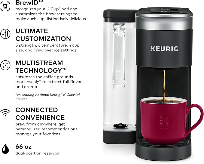 Keurig K-Supreme SMART Coffee Maker (Black) | MultiStream Technology, Brews 6-12oz Cup Sizes - Image 2