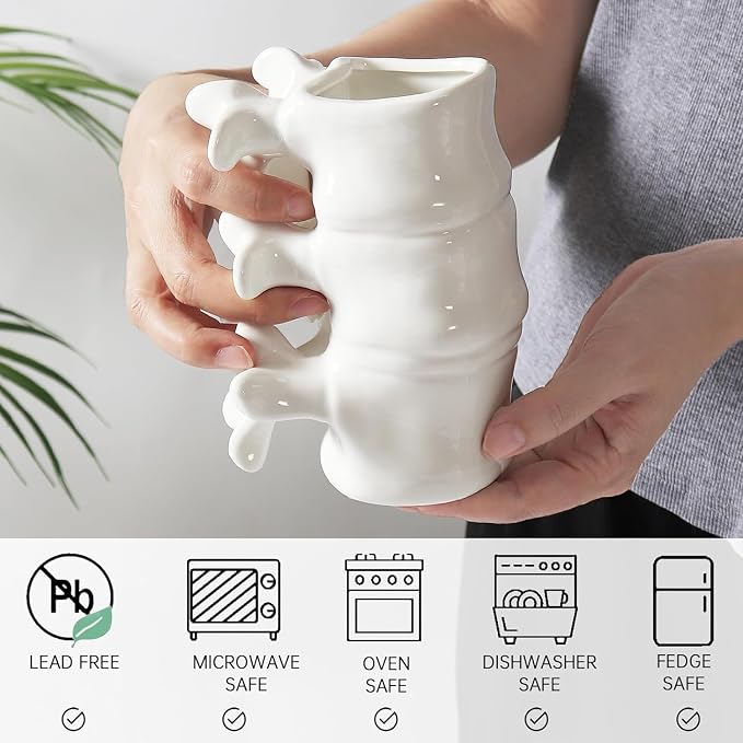 Funny Coffee Mug, Cute Ceramic Coffee Mugs, Novelty Large Ceramic Coffee Pot Mugs, White Handmade 12oz Funny Gifts for Nurse, Surgeon, Anatomy Teacher - Image 4