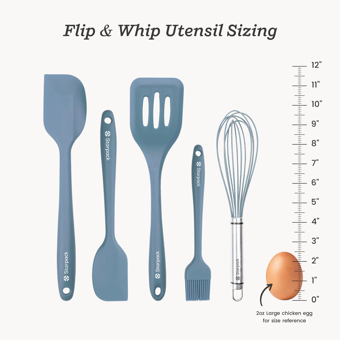 Premium Silicone Baking Utensil Set 5 Piece Heat Resistant Kitchen Tools 10 Inch Green