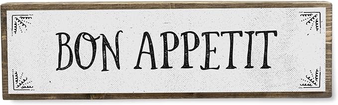 Kitchen Wood Signs (Medium - Wood And Metal, Bon Appetit) by ANVEVO