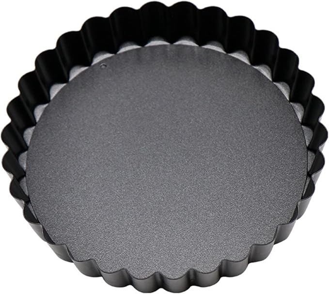 Mingzhe Removable Bottom Tart Pan Set 6PCS Non Stick Carbon Steel Ideal for Baking Quiches and Pies 8cm Black - Image 8