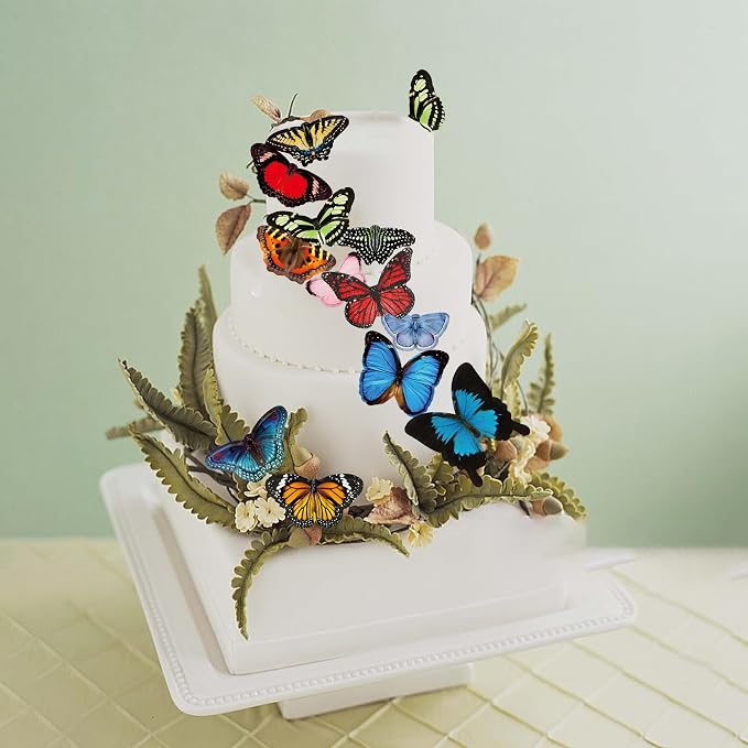 60Pcs Edible Butterfly Cake Topper Cupcake Wafer Paper Wedding Themed Party Kids Wedding Girl Women Party Birthday Cake Decoration Supplies - Image 2