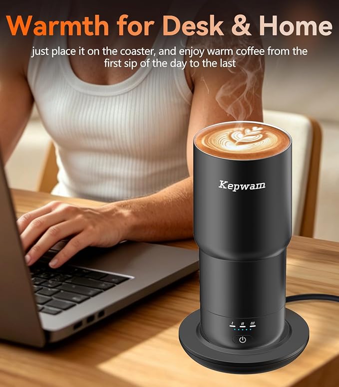 Kepwam Heated Coffee Mug Rechargeable T3, 20oz Self-Heating Travel Mug for Coffee with 1℉ Precise Temperature Control & App, Portable Cup Warmer for Outdoor & Car (Fits Cup Holders) - Image 4