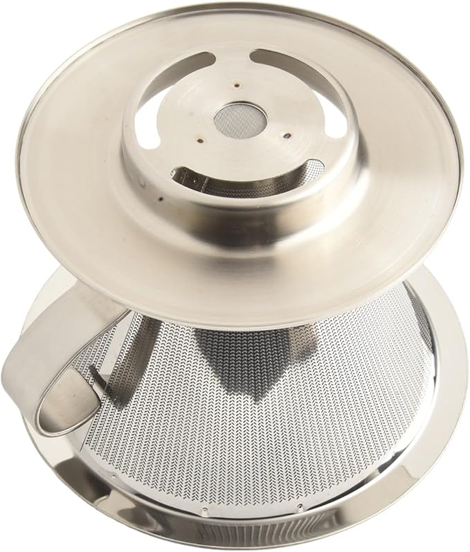 Reusable 304 Stainless Steel Coffee Filter with Handle - 300 Mesh Fine Brew for Coffee Tea,Easy to Clean, Rust-Resistant Design,Silver