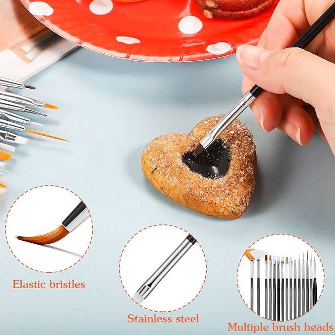 30 pcs Cake Painting Brushes, Cake Decorating Brushes Food Paint Brush Fondant Sugar DIY Tools Set Cake Decorating Tools Cookie Brushes Set Stocking Stuffers for Bakers(Black)