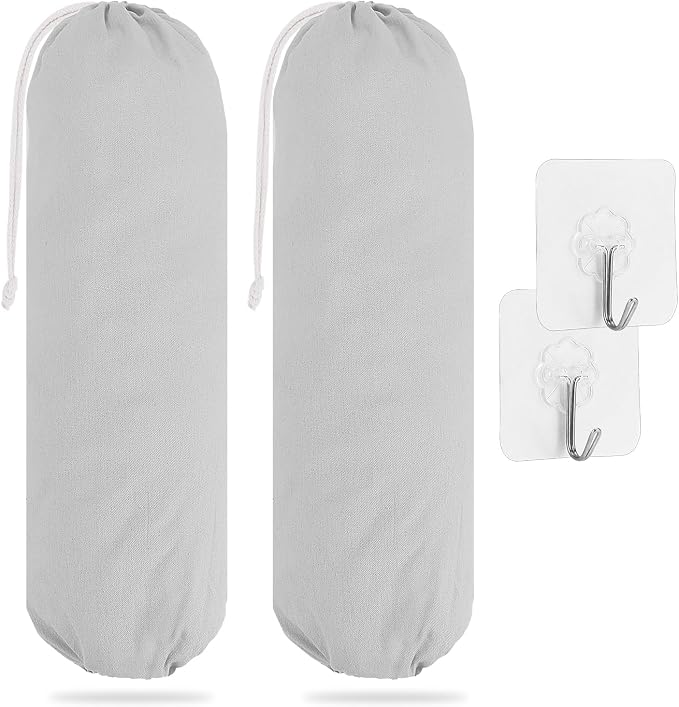 SWISSELITE 2Pcs Plastic Bag Holder, Reusable Plastic Bag Organizer | Wall Mount, Large Grocery Bag Storage Dispenser, 22x9 IN by SWISSELITE
