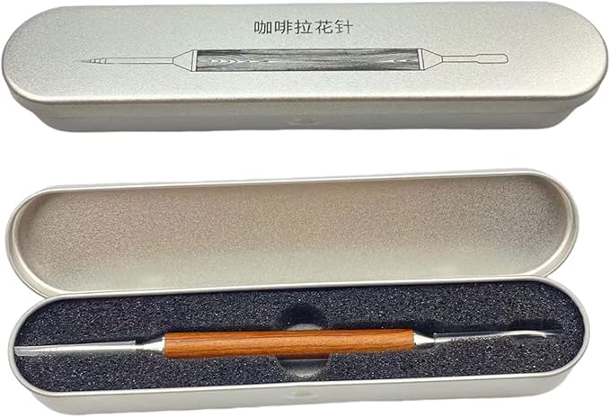 Latte Art Pen Coffee Needle Solid Wood Hook Needle Milk Foam Handle Coffee Flower Needle Drawing Cup Coffeeware