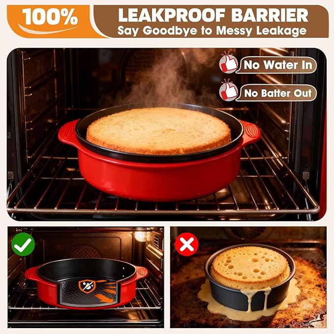 MASSUGAR 4 7 9 Inch Springform Pan Cheesecake Pan with Silicone Protector, 50 Pcs Parchment Paper Liners, 3 Cake Scrapers, Leakproof Round Cake Pan for Baking in Water Bath Nonstick Spring Form Pan - Image 4