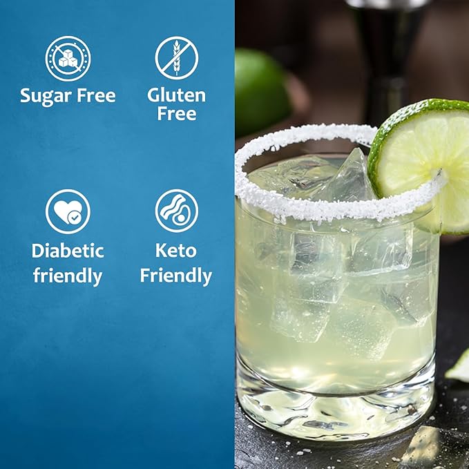 Syruvia Sugar Free Lime Margarita Syrup, Flavored Syrup for Cocktails, Drinks, Lemonades, Iced Teas, and Desserts – 25.4 fl oz