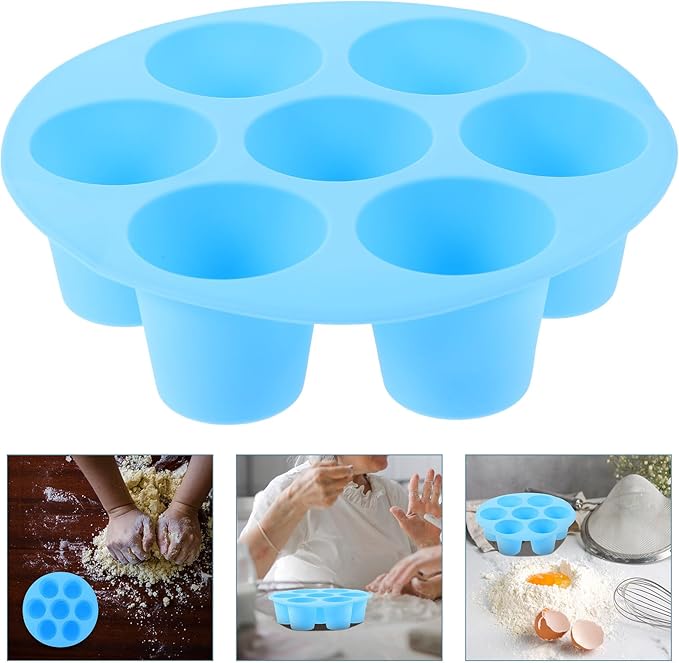 Uonlytech Silicone Cake Pan Non-stick Muffin Baking Mold Air Fryer Compatible Small Blue Cupcake Tray for Cupcakes Muffins and Small Cakes