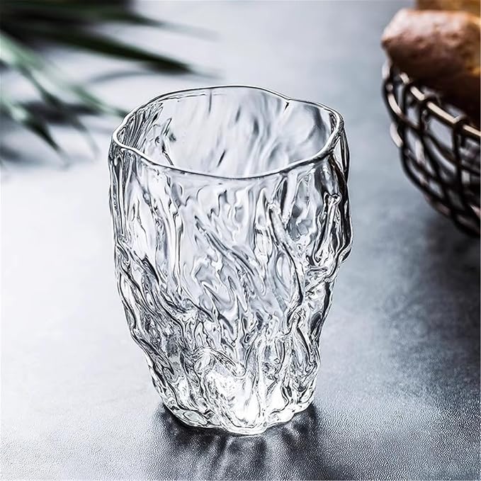 drinking glassware Bark Pattern Embossed Glass Cup 9oz Drinking - Image 3