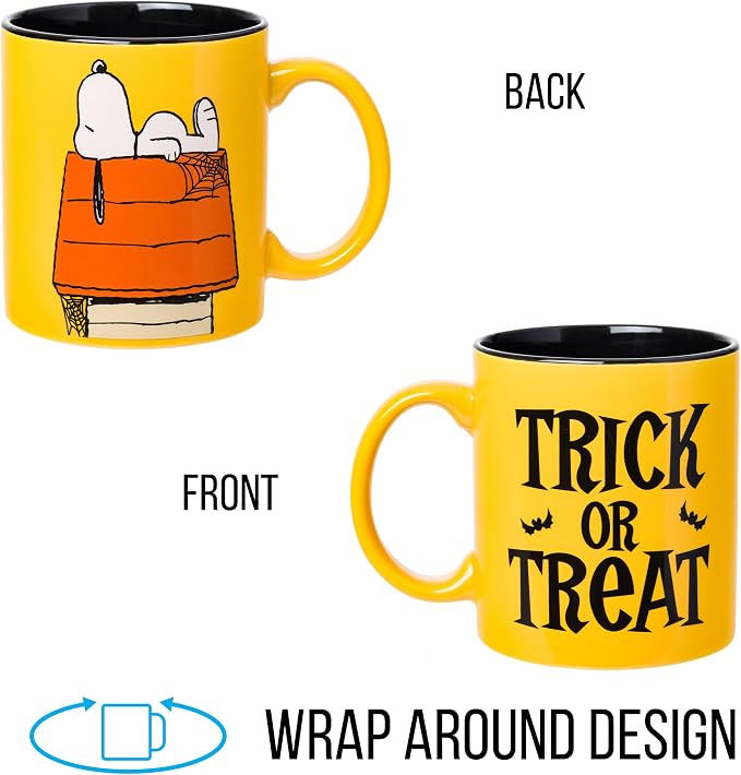 Silver Buffalo Peanuts Halloween Snoopy Trick or Treat, Ceramic Mug, 20oz | Spider Webs, 0.59 Liters - Image 5