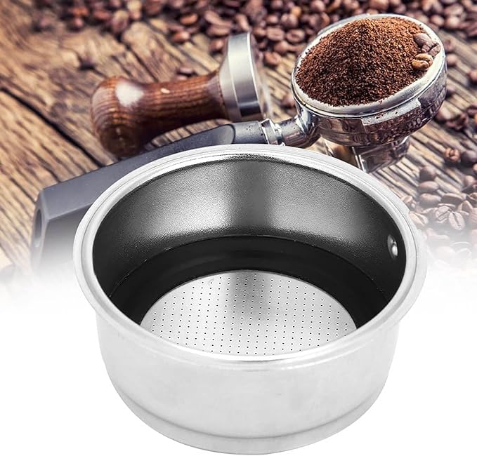51mm 2 Cups Portafilter Filter Basket, Stainless Steel Pressurized Mesh Coffee Filters Bottomless Portafilter Coffee Machines Accessories for Semi-Automatic Coffee Machine Series(2 Cup)
