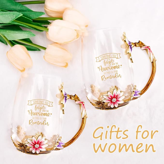 OEAGO Birthday Gifts for Women Mom Plastic Tea Cup Mothers Valentines Day Gifts for Her from Daughter Son Unique Inspirational Friendship Ideas for Female Coworker - Image 3