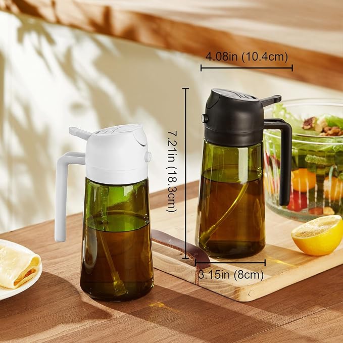 TrendPlain - Original 16oz/470ml Olive Oil Dispenser Bottle for Kitchen Gadgets and Air Fryer Accessories - Olive Oil Sprayer for Cooking w/Stickers - Sky Blue - Image 6