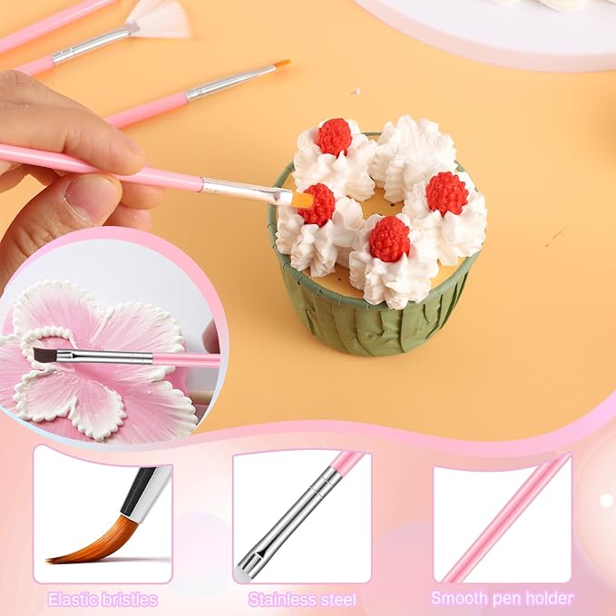 30 Pcs Cake Painting Brushes, Cake Decorating Brushes Food Paint Brush Fondant Sugar DIY Tools Set Cake Decorating Tools Cookie Brushes Set Stocking Stuffers for Bakers