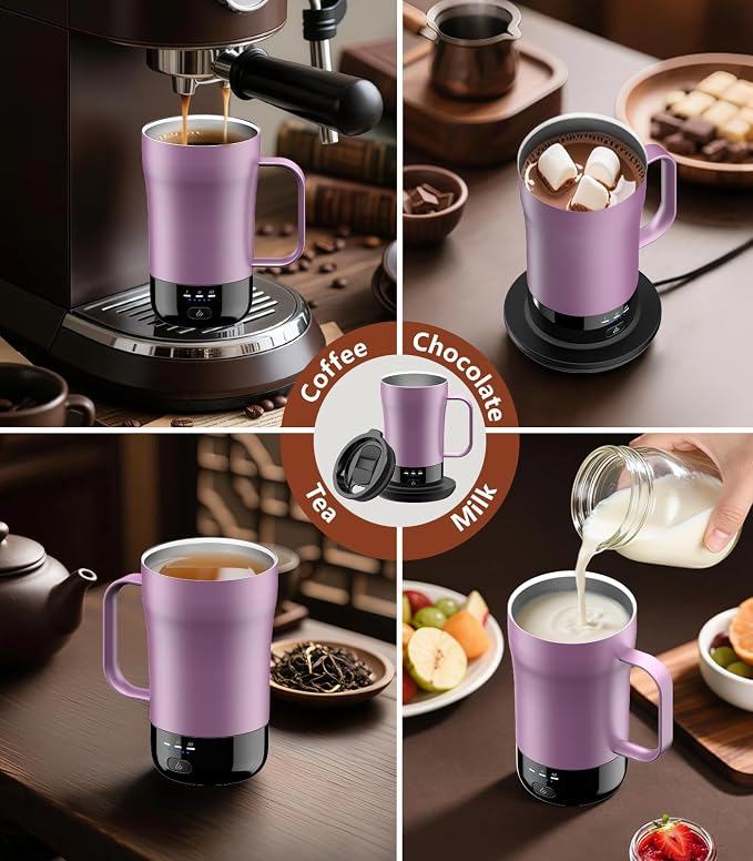 Self-Heating Coffee Mug, 14oz Heated Coffee Mug - Rechargeable Temperature Control Coffee Mug Keep Coffee Hot, Smart Mug Great Gift for Coffee Lovers & Slow Sippers - Image 8