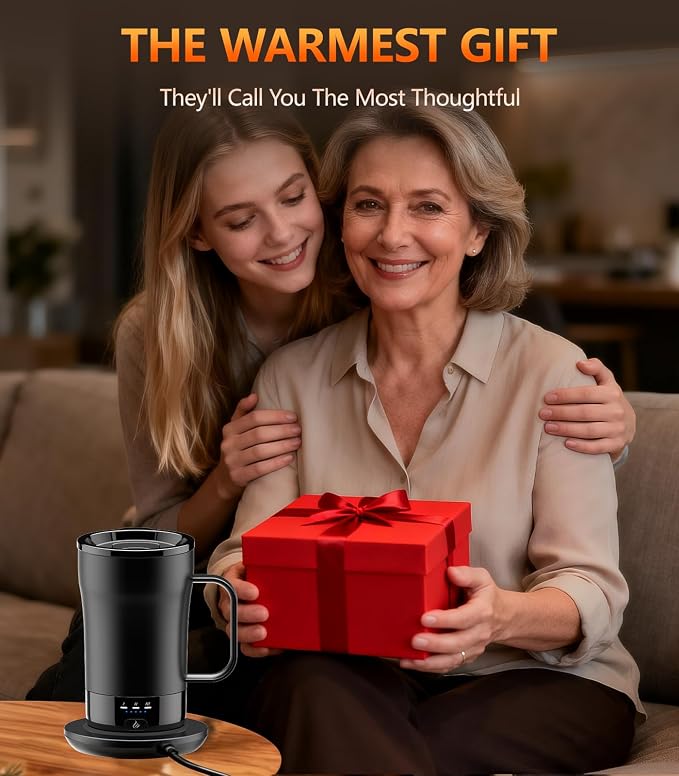 Self-Heating Coffee Mug, 14oz Heated Coffee Mug Rechargeable - Temperature Control Cup Keep Drinks Hot, Smart Cup Great Gift for Women & Slow Sippers - Image 7