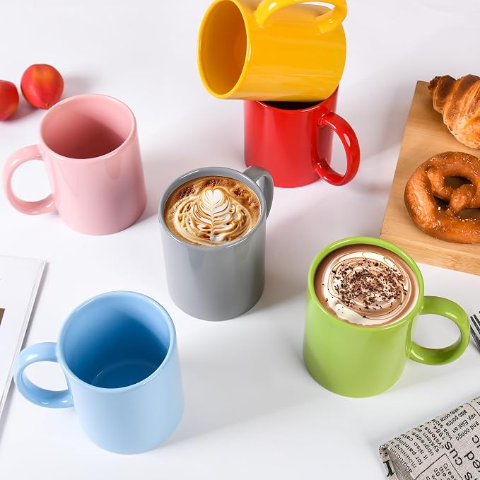 BYCNZB 12oz coffee mug set of 6 Coffee Mugs for Coffee, Tea, Cocoa, Milk（ Multiple color） - Image 5