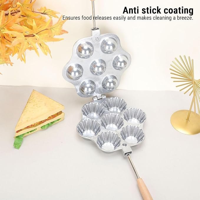 Reusable Quiche Bakeware Aluminum Alloy Mini Tart Pan with Wooden Grip Handles 21 X 43.5cm Fluted Tart Mould 2pcs for Egg Quiche Mince Pie Cheesecake Baking - Image 5