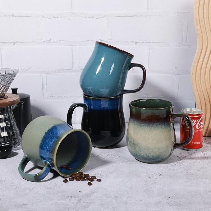 28 Oz Extra Large Ceramic Coffee Mug with Big Handle(Ink Green) | Handmade Glazed Oversized Tea Cup for Office and Home, Microwave and Dishwasher Safe, Mug for Hot and Cold Drinking - Image 6