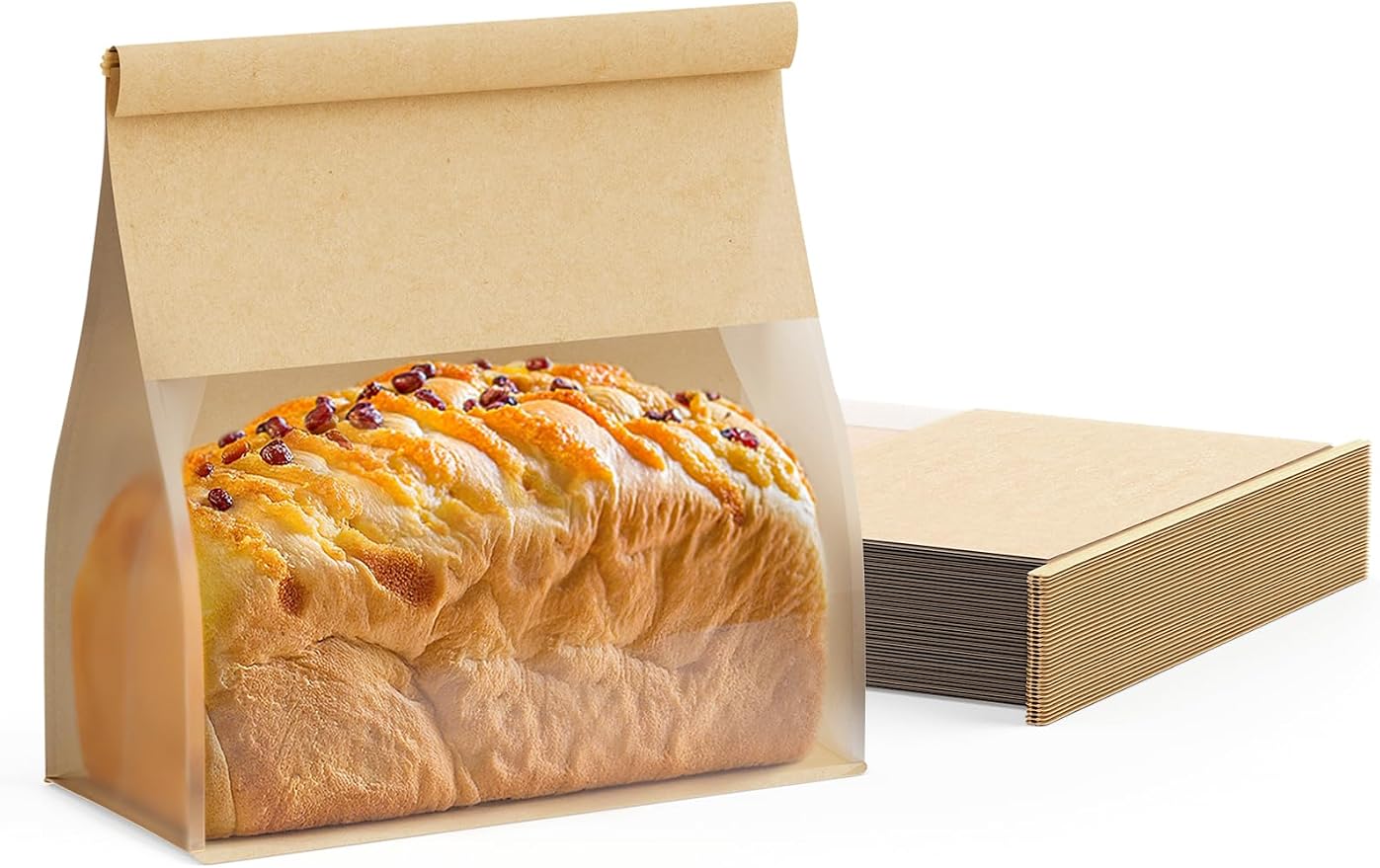 FireKylin Bread Cookie Bags with Window & Tin Tie 8.6x4.3x11.0 (100,Large) - Image 8