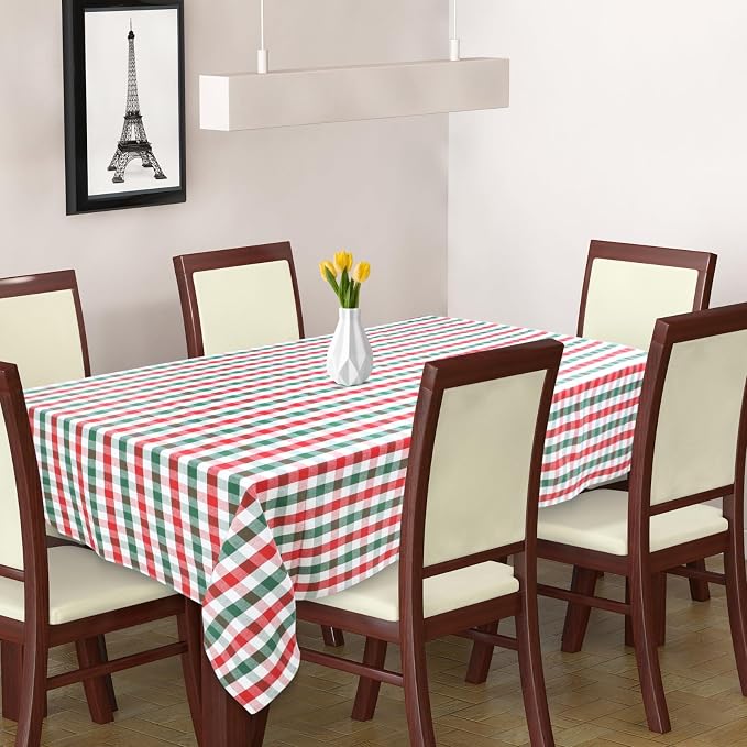 Urban Villa Tablecloth Cotton Tabletop 60x120 (10-12 Seats) Red/Grn/Wht by CottonTrends